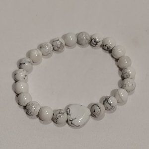 Natural Stone Stretch Bracelet Howlite